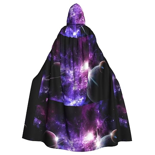 CADREWY Umhang mit Kapuze, Motiv: Galaxie, Himmel, bedruckt, für Halloween, Cosplay und Thema von CADREWY