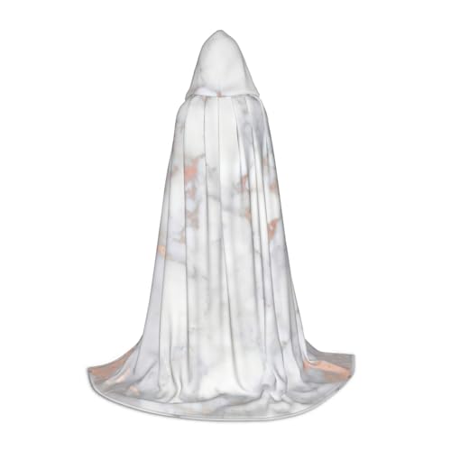 CADREWY Umhang mit Kapuze, weißer Marmor, Rotgold, Unisex, Gothic-Kostüm, Karneval, Mottopartys, Vampir, festliche Dekoration, Schwarz, S von CADREWY