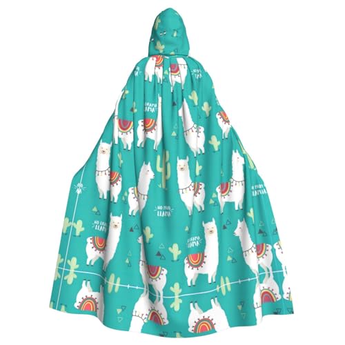 CADREWY Umhang mit Kapuze und Alpaka-Kaktusdruck, bezaubernder Umhang in voller Länge, Unisex, Umhang für Halloween, Cosplay und Thema CADREWY Umhang mit Kapuze und Alpaka-Kaktusdruck, bezaubernder Umhang in voller Länge, Unisex, Umhang für Halloween, Cosplay und Thema von CADREWY