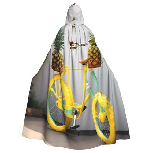 CADREWY Umhang mit Kapuze und Ananas-Fahrraddruck, bezaubernd, voller Länge, Unisex, Umhang für Halloween, Cosplay und Thema CADREWY Umhang mit Kapuze und Ananas-Fahrraddruck, bezaubernd, voller Länge, Unisex, Umhang für Halloween, Cosplay und Thema von CADREWY