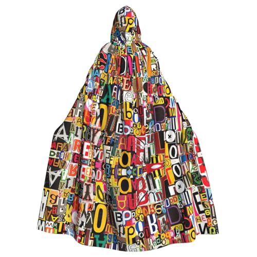 CADREWY Umhang mit Kapuze und Buchstaben- und Zahlen-Druck, bezaubernd, volle Länge, Unisex, Umhang für Halloween, Cosplay und Thema CADREWY Umhang mit Kapuze und Buchstaben- und Zahlen-Druck, bezaubernd, volle Länge, Unisex, Umhang für Halloween, Cosplay und Thema von CADREWY