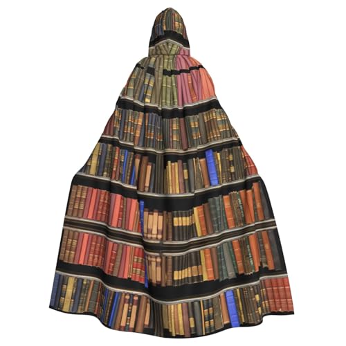 CADREWY Umhang mit Kapuze und Bücherregaldruck, bezaubernd, voller Länge, Unisex, Umhang für Halloween, Cosplay und Thema CADREWY Umhang mit Kapuze und Bücherregaldruck, bezaubernd, voller Länge, Unisex, Umhang für Halloween, Cosplay und Thema von CADREWY