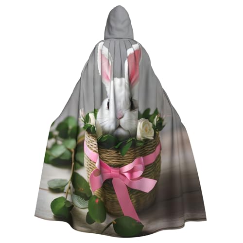 CADREWY Umhang mit Kapuze und Hasen-Rosetten-Druck, bezaubernd, volle Länge, Unisex, Umhang für Halloween, Cosplay und Thema CADREWY Umhang mit Kapuze und Hasen-Rosetten-Druck, bezaubernd, volle Länge, Unisex, Umhang für Halloween, Cosplay und Thema von CADREWY