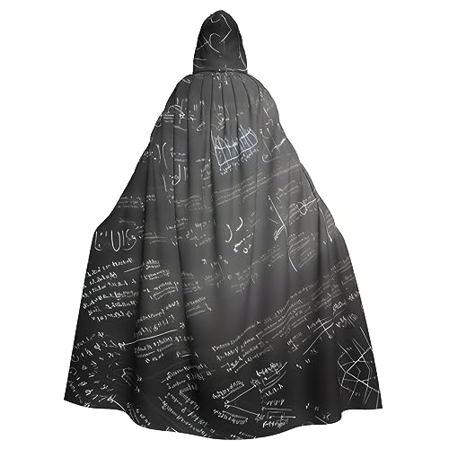 CADREWY Umhang mit Kapuze und Mathe-Symbolen, bezaubernd, voller Länge, Unisex, Umhang für Halloween, Cosplay und Thema von CADREWY