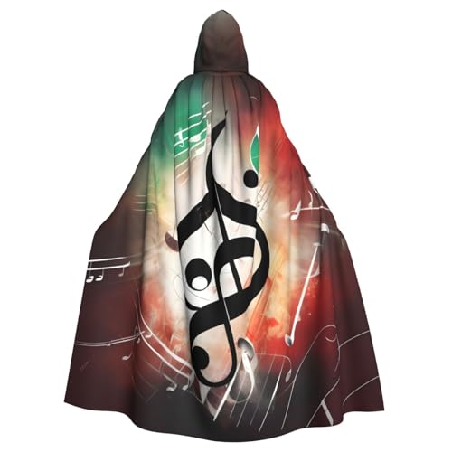 CADREWY Umhang mit Kapuze und Musiknoten-Druck, bezaubernd, voller Länge, Unisex, Umhang für Halloween, Cosplay und Thema CADREWY Umhang mit Kapuze und Musiknoten-Druck, bezaubernd, voller Länge, Unisex, Umhang für Halloween, Cosplay und Thema von CADREWY