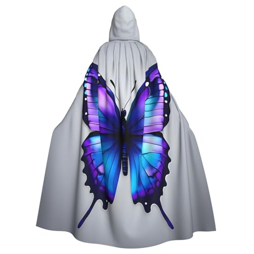 CADREWY Umhang mit Kapuze und Schmetterlings-Aufdruck, bezaubernd, voller Länge, Unisex, Umhang für Halloween, Cosplay und Thema CADREWY Umhang mit Kapuze und Schmetterlings-Aufdruck, bezaubernd, voller Länge, Unisex, Umhang für Halloween, Cosplay und Thema von CADREWY
