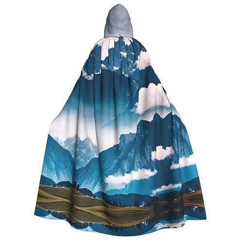CADREWY Umhang mit Landschaft und Bergen, bequemer Kapuzenumhang für Erwachsene für Männer und Frauen, Cosplay, Karneval, Motto-Partys CADREWY Umhang mit Landschaft und Bergen, bequemer Kapuzenumhang für Erwachsene für Männer und Frauen, Cosplay, Karneval, Motto-Partys von CADREWY