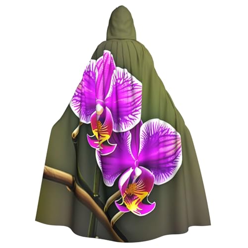 CADREWY Umhang mit Orchideen-Blumendruck, bezaubernd, volle Länge, mit Kapuze, Unisex, Umhang für Halloween, Cosplay und Thema CADREWY Umhang mit Orchideen-Blumendruck, bezaubernd, volle Länge, mit Kapuze, Unisex, Umhang für Halloween, Cosplay und Thema von CADREWY