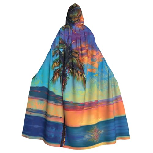 CADREWY Umhang mit Sonnenuntergang und Palmendruck, bezaubernd, volle Länge, Unisex, Umhang für Halloween, Cosplay und Thema CADREWY Umhang mit Sonnenuntergang und Palmendruck, bezaubernd, volle Länge, Unisex, Umhang für Halloween, Cosplay und Thema von CADREWY