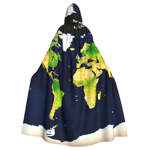 CADREWY Umhang mit Weltkarten-Druck, bezaubernd, volle Länge, mit Kapuze, Unisex, Umhang für Halloween, Cosplay und Thema CADREWY Umhang mit Weltkarten-Druck, bezaubernd, volle Länge, mit Kapuze, Unisex, Umhang für Halloween, Cosplay und Thema von CADREWY