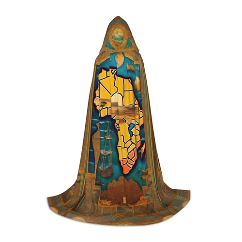 CADREWY Umhang mit abstrakter Weltkarte, Unisex, Gothic-Kostüm, Karneval, Mottopartys, Vampir, festliche Dekoration von CADREWY