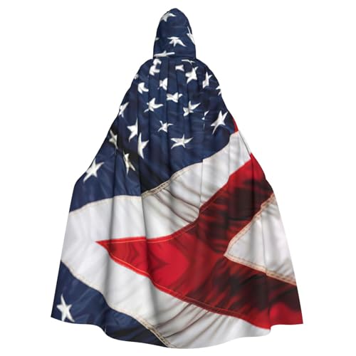CADREWY Umhang mit amerikanischer Flagge, bezaubernder Kapuzenumhang, Unisex, Umhang für Halloween, Cosplay und Thema CADREWY Umhang mit amerikanischer Flagge, bezaubernder Kapuzenumhang, Unisex, Umhang für Halloween, Cosplay und Thema von CADREWY