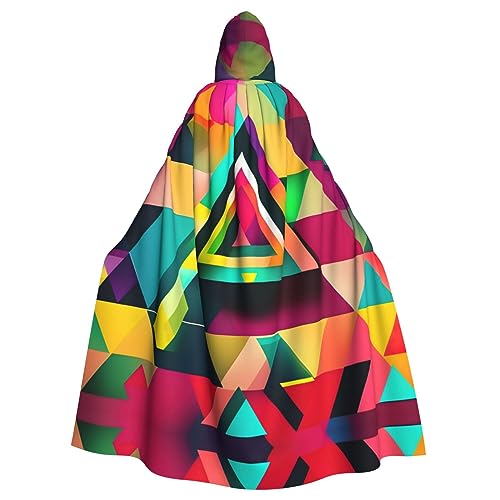 CADREWY Umhang mit buntem Dreiecksmuster, bezaubernder Kapuzenumhang, Unisex, Umhang für Halloween, Cosplay und Thema CADREWY Umhang mit buntem Dreiecksmuster, bezaubernder Kapuzenumhang, Unisex, Umhang für Halloween, Cosplay und Thema von CADREWY