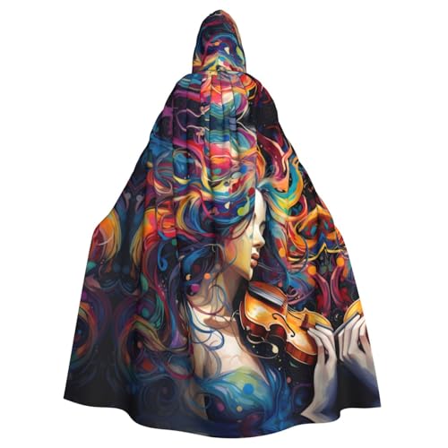 CADREWY Umhang mit buntem Musikdruck, bezaubernd, mit Kapuze, Unisex, Umhang für Halloween, Cosplay und Thema CADREWY Umhang mit buntem Musikdruck, bezaubernd, mit Kapuze, Unisex, Umhang für Halloween, Cosplay und Thema von CADREWY