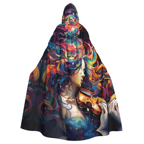 CADREWY Umhang mit buntem Musikdruck, bezaubernd, mit Kapuze, Unisex, Umhang für Halloween, Cosplay und Thema CADREWY Umhang mit buntem Musikdruck, bezaubernd, mit Kapuze, Unisex, Umhang für Halloween, Cosplay und Thema von CADREWY