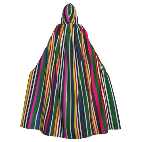 CADREWY Umhang mit buntem Streifendruck, bezaubernder Kapuzenumhang, Unisex, Umhang für Halloween, Cosplay und Thema CADREWY Umhang mit buntem Streifendruck, bezaubernder Kapuzenumhang, Unisex, Umhang für Halloween, Cosplay und Thema von CADREWY