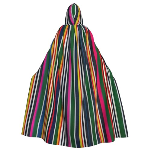 CADREWY Umhang mit buntem Streifendruck, bezaubernder Kapuzenumhang, Unisex, Umhang für Halloween, Cosplay und Thema CADREWY Umhang mit buntem Streifendruck, bezaubernder Kapuzenumhang, Unisex, Umhang für Halloween, Cosplay und Thema von CADREWY