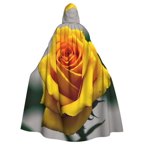 CADREWY Umhang mit gelbem Rosenmuster, bezaubernd, mit Kapuze, Unisex, Umhang für Halloween, Cosplay und Thema von CADREWY