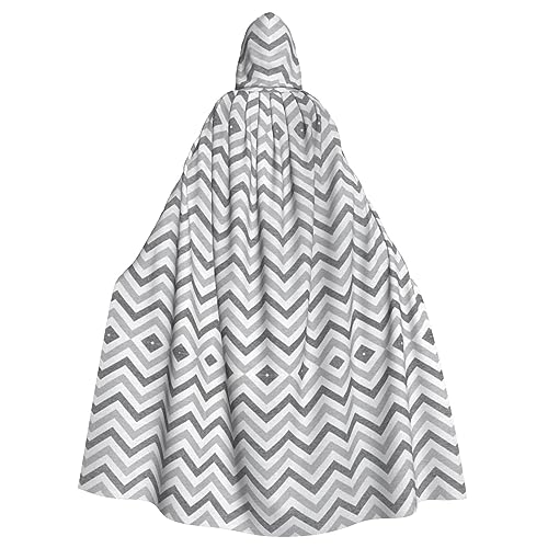 CADREWY Umhang mit grauem Streifendruck, bezaubernder Kapuzenumhang, Unisex, Umhang für Halloween, Cosplay und Thema CADREWY Umhang mit grauem Streifendruck, bezaubernder Kapuzenumhang, Unisex, Umhang für Halloween, Cosplay und Thema von CADREWY