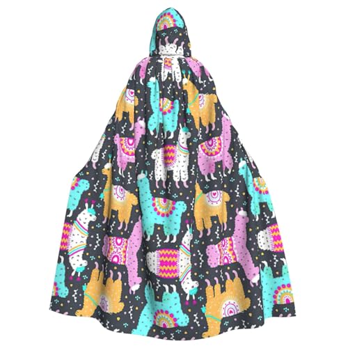 CADREWY Umhang mit indischem Alpaka-Druck, bezaubernder Umhang mit Kapuze, Unisex, Umhang für Halloween, Cosplay und Thema CADREWY Umhang mit indischem Alpaka-Druck, bezaubernder Umhang mit Kapuze, Unisex, Umhang für Halloween, Cosplay und Thema von CADREWY
