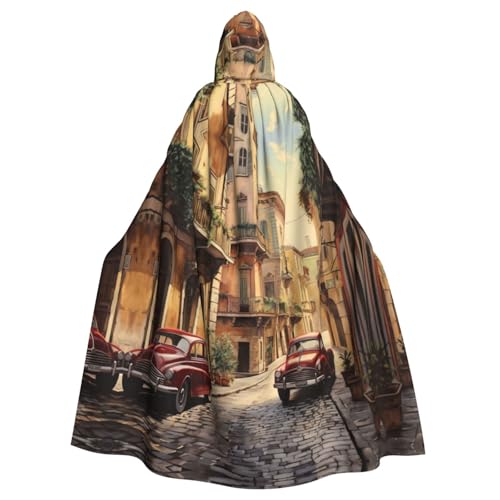 CADREWY Umhang mit italienischem Straßendruck, bezaubernder Kapuzenumhang, Unisex, Umhang für Halloween, Cosplay und Thema CADREWY Umhang mit italienischem Straßendruck, bezaubernder Kapuzenumhang, Unisex, Umhang für Halloween, Cosplay und Thema von CADREWY