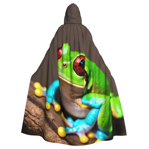 CADREWY Umhang mit roten Augen, Baumfrösche, bezaubernd, mit Kapuze, Unisex, Umhang für Halloween, Cosplay und Thema von CADREWY