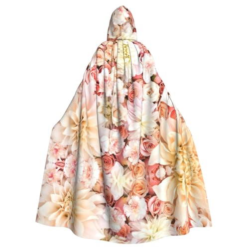 CADREWY Umhang mit weißem Blumendruck, bezaubernd, mit Kapuze, Unisex, für Halloween, Cosplay und Thema CADREWY Umhang mit weißem Blumendruck, bezaubernd, mit Kapuze, Unisex, für Halloween, Cosplay und Thema von CADREWY