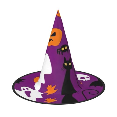 CADREWY Violetter Halloween-Horror-Druck, bequem, Karnevalshut für Kostümpartys, Maskerade, Urlaub, Dekorationen, Hut von CADREWY