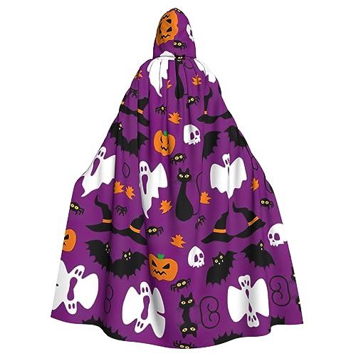 CADREWY Violetter Halloween-Horror-Druck, bezaubernder, voller Kapuzenumhang, Unisex, Umhang für Halloween, Cosplay und Thema CADREWY Violetter Halloween-Horror-Druck, bezaubernder, voller Kapuzenumhang, Unisex, Umhang für Halloween, Cosplay und Thema von CADREWY