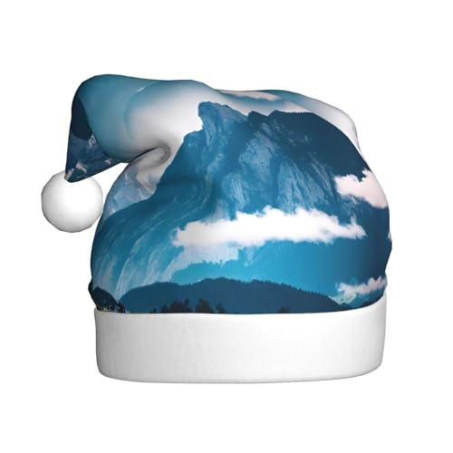 CADREWY Weihnachtsmütze für Erwachsene, Motiv: Landschaft mit Bergen, Unisex, Weihnachtsmannmütze mit Weihnachtsfeier-Dekoration CADREWY Weihnachtsmütze für Erwachsene, Motiv: Landschaft mit Bergen, Unisex, Weihnachtsmannmütze mit Weihnachtsfeier-Dekoration von CADREWY