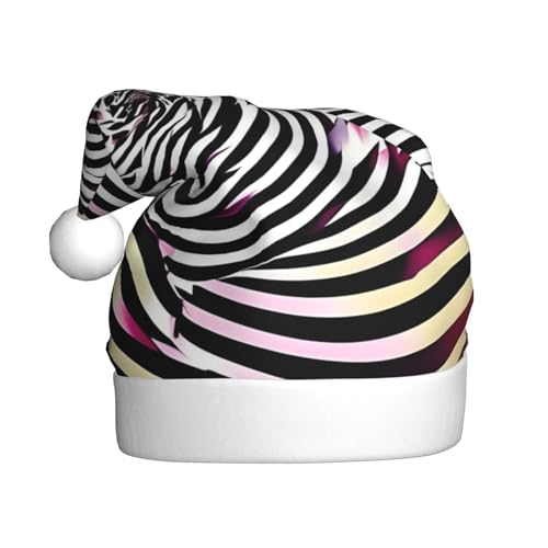 CADREWY Weihnachtsmütze mit Spiralbindung, optische Illusion, Weihnachtsmannmütze, Weihnachtsmannmütze für Erwachsene, Unisex, Weihnachtsmannmütze mit Weihnachtsfeier-Dekoration von CADREWY