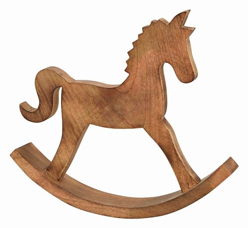 Wurm Schaukelpferd aus Mangoholz Braun (B/H/T) 40x33x5cm von CAGO