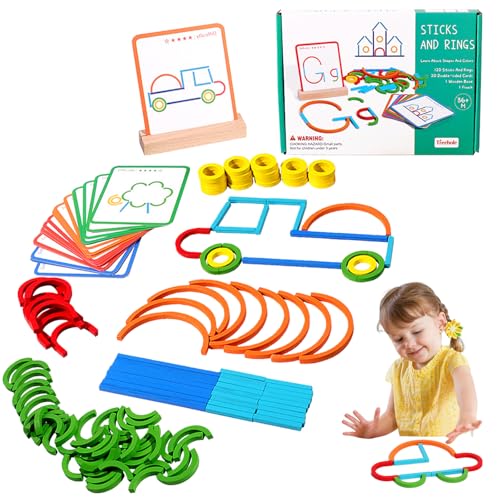 CAIJ Montessori Spielzeug ab 3 Jahre, Kinder Puzzle mit Holz klötzen Set Kreative Holzpuzzle und Ringe Steckspiel Holzpuzzle Kinder Für Das Mentale Training Von Kindern CAIJ Montessori Spielzeug ab 3 Jahre, Kinder Puzzle mit Holz klötzen Set Kreative Holzpuzzle und Ringe Steckspiel Holzpuzzle Kinder Für Das Mentale Training Von Kindern von CAIJ