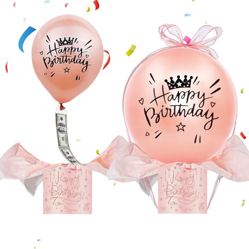 CAIJ Geldgeschenke Verpackung Ballon Geschenkbox, Geldgeschenke Geburtstag Überraschungsbox mit Luftballons mit Luftballons Bänder Brieftaschen KopierpapierPull Geld Ballon Box für Geldgeschenke CAIJ Geldgeschenke Verpackung Ballon Geschenkbox, Geldgeschenke Geburtstag Überraschungsbox mit Luftballons mit Luftballons Bänder Brieftaschen KopierpapierPull Geld Ballon Box für Geldgeschenke von CAIJ