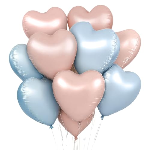 CAIJ Herz Folienballons 24 Stück, 18 Zoll Rosa Blau Helium Ballon, Rosa Ballons Hochzeit, Herz Helium Ballon, Geburtstag Valentinstag Verlobung Muttertag Ballons CAIJ Herz Folienballons 24 Stück, 18 Zoll Rosa Blau Helium Ballon, Rosa Ballons Hochzeit, Herz Helium Ballon, Geburtstag Valentinstag Verlobung Muttertag Ballons von CAIJ