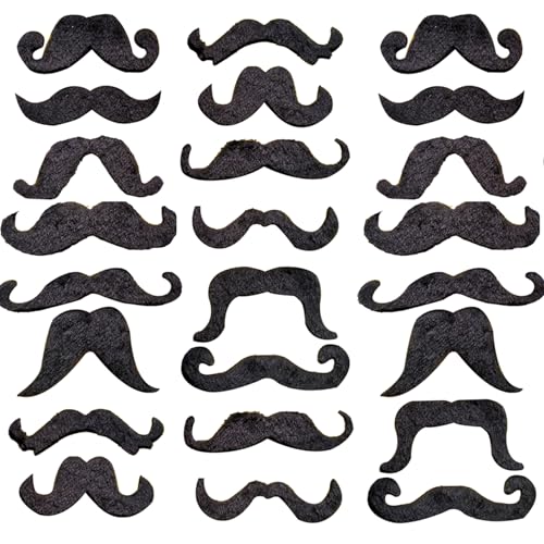 24 Stück Schnurrbart zum Ankleben,Fake Bart Künstlicher Selbstklebender Falscher Bärte,Party Gefälschte Schnurrbärte,Moustache Realistischer Pirat Self Adhesive Black Mustache für Halloween Beards (B) 24 Stück Schnurrbart zum Ankleben,Fake Bart Künstlicher Selbstklebender Falscher Bärte,Party Gefälschte Schnurrbärte,Moustache Realistischer Pirat Self Adhesive Black Mustache für Halloween Beards (B) von CAIKAILIOR