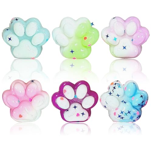 6 Stück Cat Paw Anti Stress Bälle,Cat Paw Squishy,Taba Squishy Paw,Fufu Squishy Toys,Katzenpfoten,Langsamer Rückfederung,Stress Relief, Kinder, Erwachsene, Christmas, Children's Day, Birthday Gifts von CAIKAILIOR
