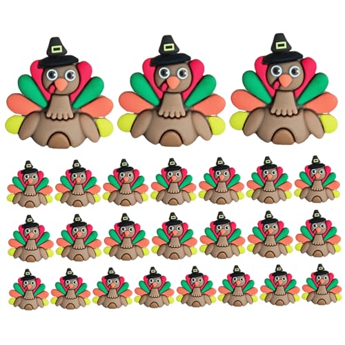25pcs Truthahndekor, Silicon Mini DIY -Handwerk, Versteckspielzeug, Truthahnschmuck für Heim -Thanksgiving -Dekor, Thanksgiving -Dekorationen, DIY -Kunsthandwerk, , Herbstdekorationen für Zuhau von CAKEEYUM