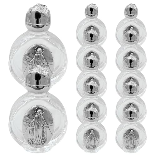 CAKEEYUM 12pcs Heilige Wasserflasche katholische christliche Heilige Wasserbehälter mit getöntem Mütze Mehrzweckflaschen für Kirche, Toilettenartikel, Taufmod von CAKEEYUM