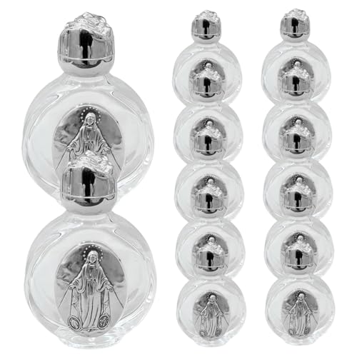 CAKEEYUM 12pcs Heilige Wasserflasche katholische christliche Heiliges Wasserbehälter mit getöntem Mütze Mehrzweckflaschen für Kirchentoilettenartikel Taufe Favoro Flaschenbehälter HOL von CAKEEYUM