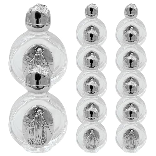 CAKEEYUM 12pcs Heilige Wasserflasche katholischer christlicher Heiliges Wasserbehälter mit getöntem Mütze Mehrzweckflaschen für Kirche, Toilettenartikel, Taufmod von CAKEEYUM