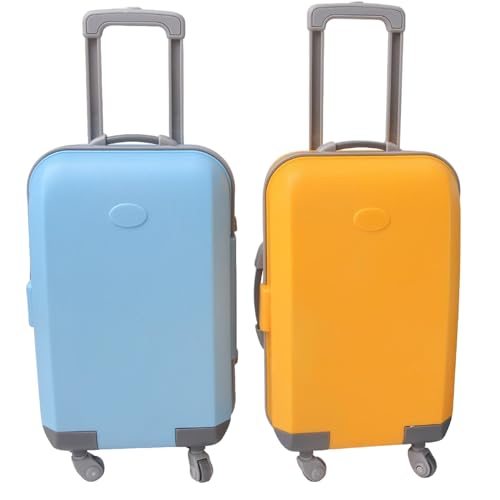 CAKEEYUM 2pcs Mini Koffer 4x2x9 Zoll niedliche lebensechte Reisegepäck Kofferraum Koffer kreativer DIY -Spielzeugkoffer für Dollhouse Decor Kinder Rollenspielgeschenk von CAKEEYUM
