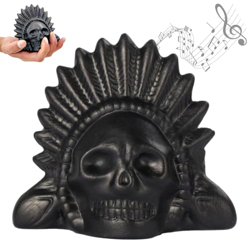 CAKEEYUM Aztec Death Whistle am lautesten mit Schädel erschreckend menschlich klingender Alter Tod Pfeife Kollektible traditionell für Halloween- und Themenereignisse Aztec am lautesten von CAKEEYUM