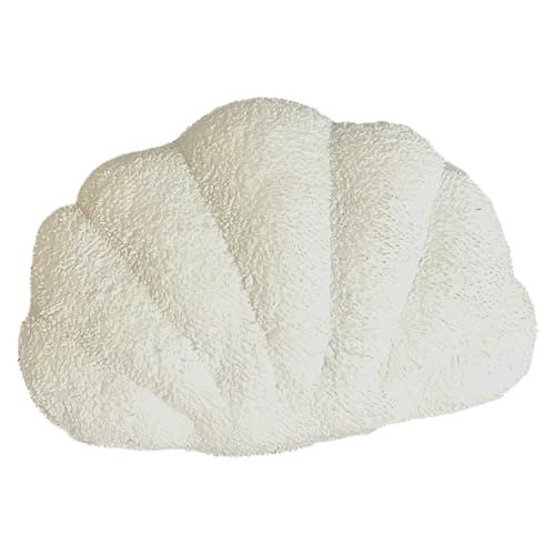 CAKEEYUM Muschelnskissen, 14 x 10 Zoll weiches Plüschkissen, Meereszimmerdekor für Heimbüro -Autohotelschalen, Strand, Küstenkissen, weiße, dekorative Wurfkissen, Küste von CAKEEYUM