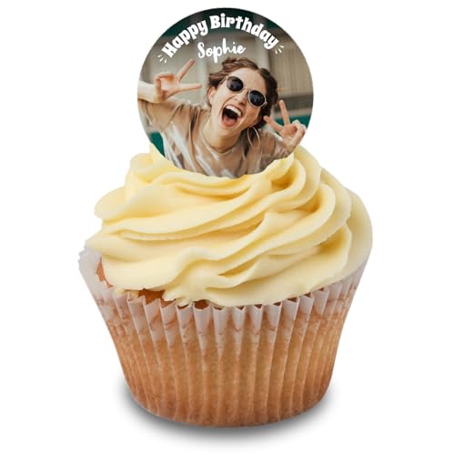 Cakeshop Cupcake Personalisierte Essbare Kuchenaufleger Mit Wunschtext | Personalisieren Sie Bild & Text | Für Geburtstage & Feiern | Zuckerguss- & Oblatenpapier-Optionen Cakeshop Cupcake Personalisierte Essbare Kuchenaufleger Mit Wunschtext | Personalisieren Sie Bild & Text | Für Geburtstage & Feiern | Zuckerguss- & Oblatenpapier-Optionen von CAKESHOP edible cake toppers EST. 2012
