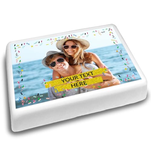 Cakeshop Landschaft Personalisierter Essbarer Kuchenaufleger Mit Konfetti-Rand & Goldenen Textbannern|Benutzerdefiniertes Bild, text|Für Geburtstage Feiern|Mehrere Formen Größen|Zucker/Oblatenpapier Cakeshop Landschaft Personalisierter Essbarer Kuchenaufleger Mit Konfetti-Rand & Goldenen Textbannern|Benutzerdefiniertes Bild, text|Für Geburtstage Feiern|Mehrere Formen Größen|Zucker/Oblatenpapier von CAKESHOP edible cake toppers EST. 2012