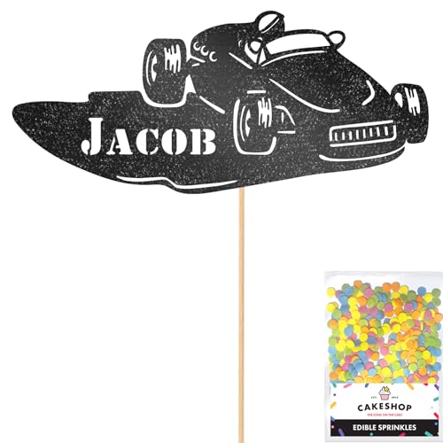 Cakeshop Personalisierte klassische Troy Vintage Rennwagen Happy Birthday Glitzer Topper von Cakeshop | Benutzerdefinierte Farbe Jeder Name Oldschool Opentop Rennfahrzeug Kuchendekoration für 1., 2 Cakeshop Personalisierte klassische Troy Vintage Rennwagen Happy Birthday Glitzer Topper von Cakeshop | Benutzerdefinierte Farbe Jeder Name Oldschool Opentop Rennfahrzeug Kuchendekoration für 1., 2 von CAKESHOP edible cake toppers EST. 2012