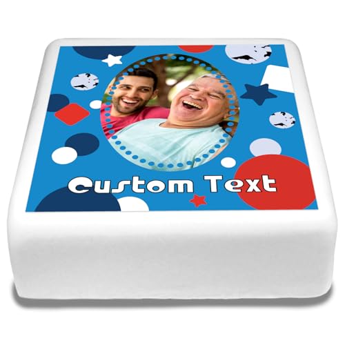 Cakeshop Quadratische Personalisierte Essbare Tortendekoration Mit Roten & Blauen Geometrischen Formen | Bild & Text Anpassen | Für Geburtstage | Verschiedene Größen | Zuckerguss & Oblatenpapier Cakeshop Quadratische Personalisierte Essbare Tortendekoration Mit Roten & Blauen Geometrischen Formen | Bild & Text Anpassen | Für Geburtstage | Verschiedene Größen | Zuckerguss & Oblatenpapier von CAKESHOP edible cake toppers EST. 2012