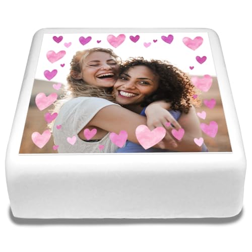 Cakeshop Quadratischer Personalisierter Essbarer Kuchenaufleger Mit Rosa Herzen & Text| Benutzerdefiniertes Bild & Text| Für Geburtstage & Feiern| Mehrere Formen & Größen| Zuckerguss & Oblatenpapier Cakeshop Quadratischer Personalisierter Essbarer Kuchenaufleger Mit Rosa Herzen & Text| Benutzerdefiniertes Bild & Text| Für Geburtstage & Feiern| Mehrere Formen & Größen| Zuckerguss & Oblatenpapier von CAKESHOP edible cake toppers EST. 2012