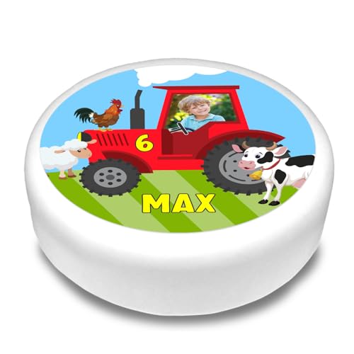 Cakeshop Runde Personalisierte Essbare Tortendekoration Bauernhoftiere und Traktor | Individueller Text & Alter | Für Geburtstage & Feiern | Mehrere Formen & Größen | Zuckerguss- & Oblatenpapier Cakeshop Runde Personalisierte Essbare Tortendekoration Bauernhoftiere und Traktor | Individueller Text & Alter | Für Geburtstage & Feiern | Mehrere Formen & Größen | Zuckerguss- & Oblatenpapier von CAKESHOP edible cake toppers EST. 2012